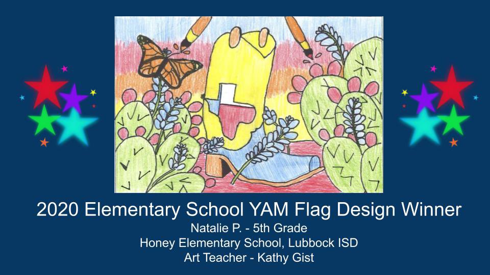 So proud of our Youth Art Month flag design winners! We had a record 109 entries this year!!! Thank you so much to everyone who participated, and congratulations again to our winners! #txYAM20 @TXarted
