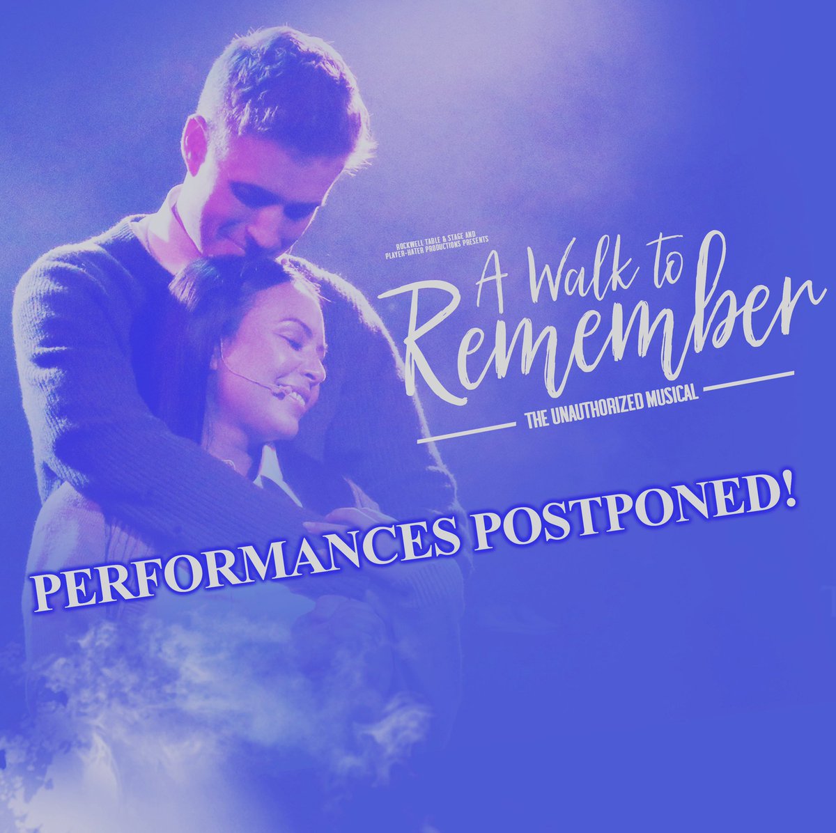 WalkMusical's tweet image. Due to unforeseen scheduling conflicts, performances of A Walk to Remember at @la_rockwell will be rescheduled for a later date. If you already bought tickets, you'll be issued a refund. Thank you for understanding and we'll see you back in Beaufort real soon!