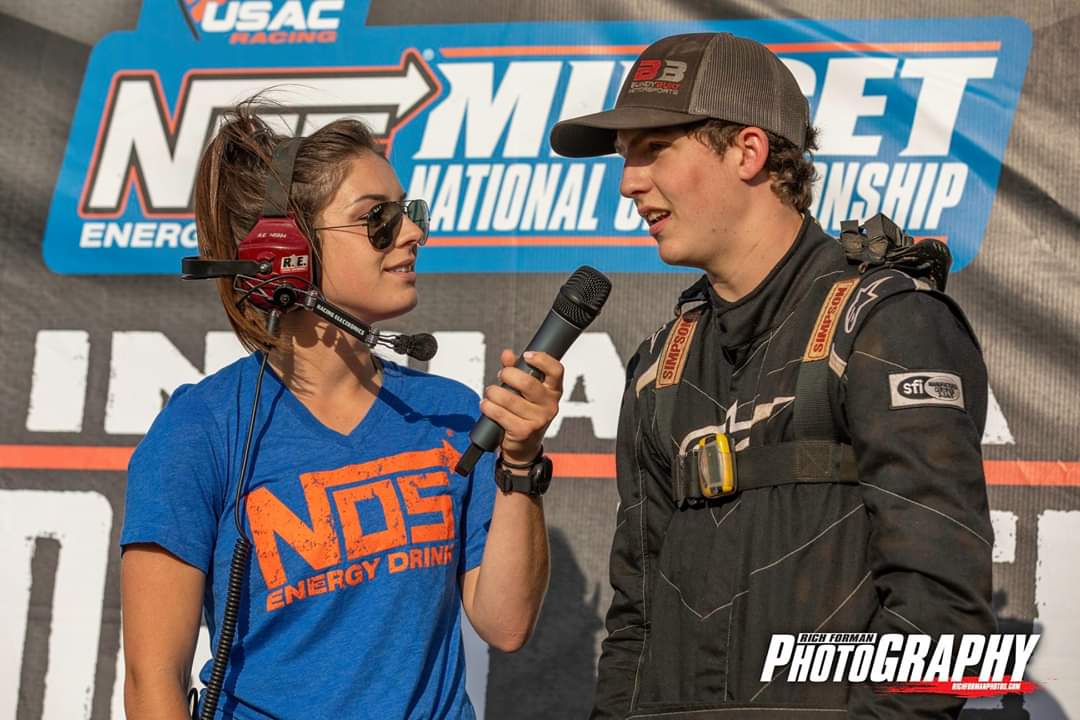 rkfphoto98's tweet photo. Georgia interviewing Ethan Mitchell at Bloomington IMW after he set quick time #USAC #NOS'n https://t.co/5McszktO45