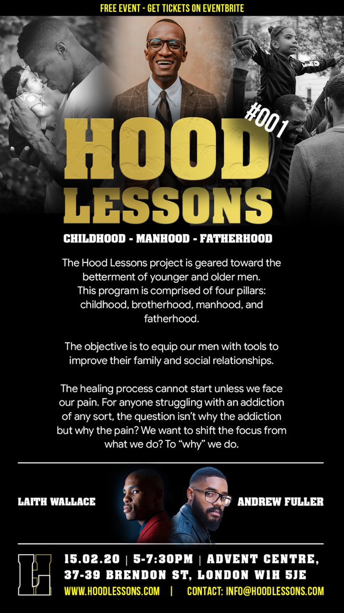 Mandem this event is for you!! We’re looking at the effect of trauma on the black community and society in general!!! Rising the bar higher for black fathers!! Childhood! Manhood! And fatherhood! Hope to see you there