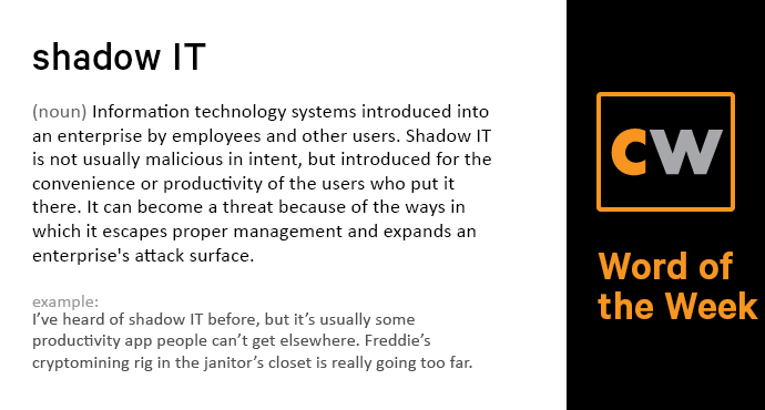 thecyberwire's tweet photo. “I’ve heard of #ShadowIT before, but it’s usually some productivity app people can’t get elsewhere. Freddie’s #cryptomining rig in the janitor’s closet is really going too far.” #CWLearn https://t.co/eVMg6732ji