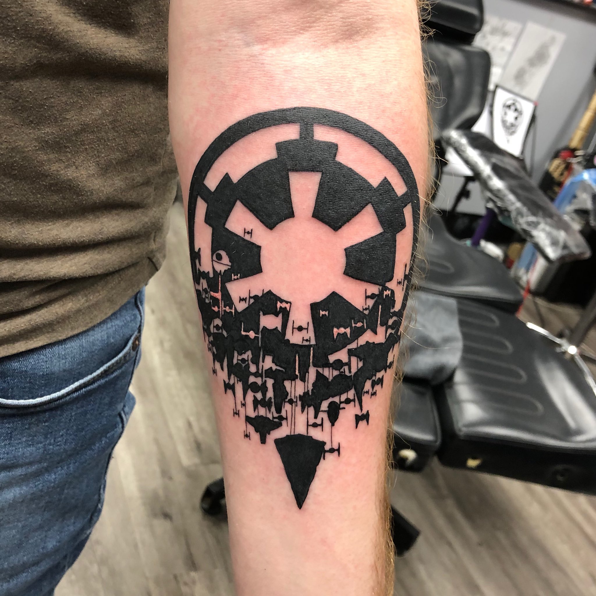 Galactic Empire Logo Tattoos The Bad Batch Imperial Crosshair Black 