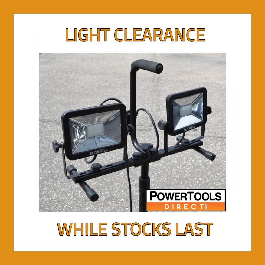 Stock Clearance! Twin LED Tripod Site light only £44.99! 110v &amp; 240v both available. Limited Stock! Online &amp; In-store. Dont miss out #sitelight #led #tripod #stock #clearance #faithfull #bargain #tools #powertools #rustington #westsussex #nationwide #nextdaydelivery