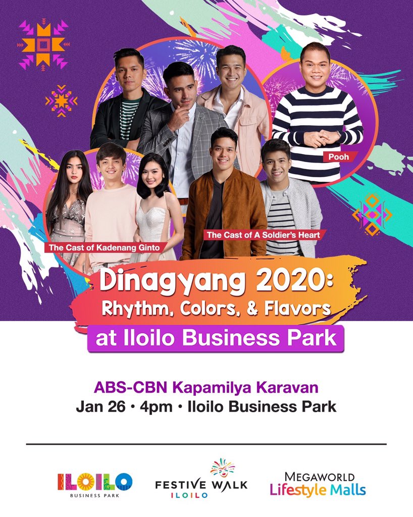 IBPofficial's tweet photo. Kapamilya Karavan heats up Dinagyang at Iloilo Business Park! See your favorite casts of Kadenang Ginto, A Soldier's heart and Pooh on January 26 at 4PM!

#IloiloBusinessPark
#Dinagyang2020
#NothingButTheBestForIloilo
#IloiloToTheNextLevel
#LevelUpIloilo https://t.co/XnQDBvd3e9
