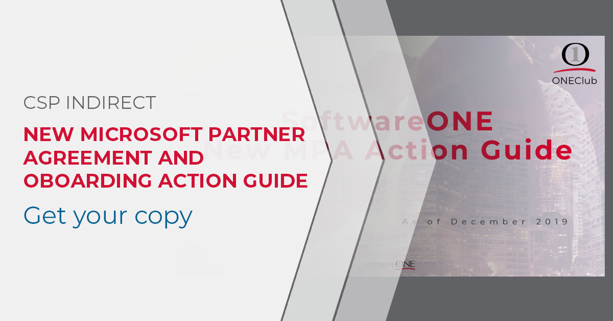 SoftwareOne's tweet photo. The deadline to sign your new @msPartner Agreement #MPA is January 31, 2020. Download our free guide to be properly onboarded to Microsoft Partner Center to continue transacting without disruption: https://t.co/qdV5GoJBJY #CSPIndirect https://t.co/yZI0AJrR1B