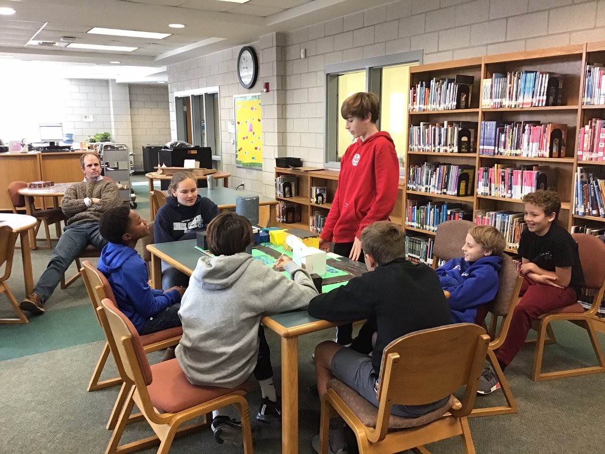 STEM mastery students  #charlespmurray present their <a href="/futurecity/">future city</a> projects to Mr. Kyle Stoffer and Mr. Sal Marsico. @nhcschat