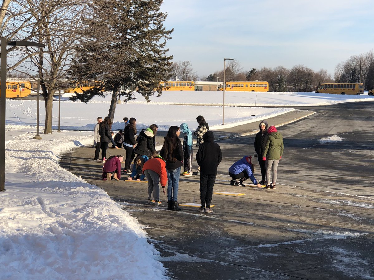 Sdunham72's tweet photo. Taking advantage of the morning sunshine. 6th grade Scientists investigating the intensity of solar energy. Tracing shadows throughout the day exploring how did they change? why did the change? what influenced shadow length? ☀️#ScienceByDoing @WestGeneseeCSD https://t.co/bEFqoAgBxO