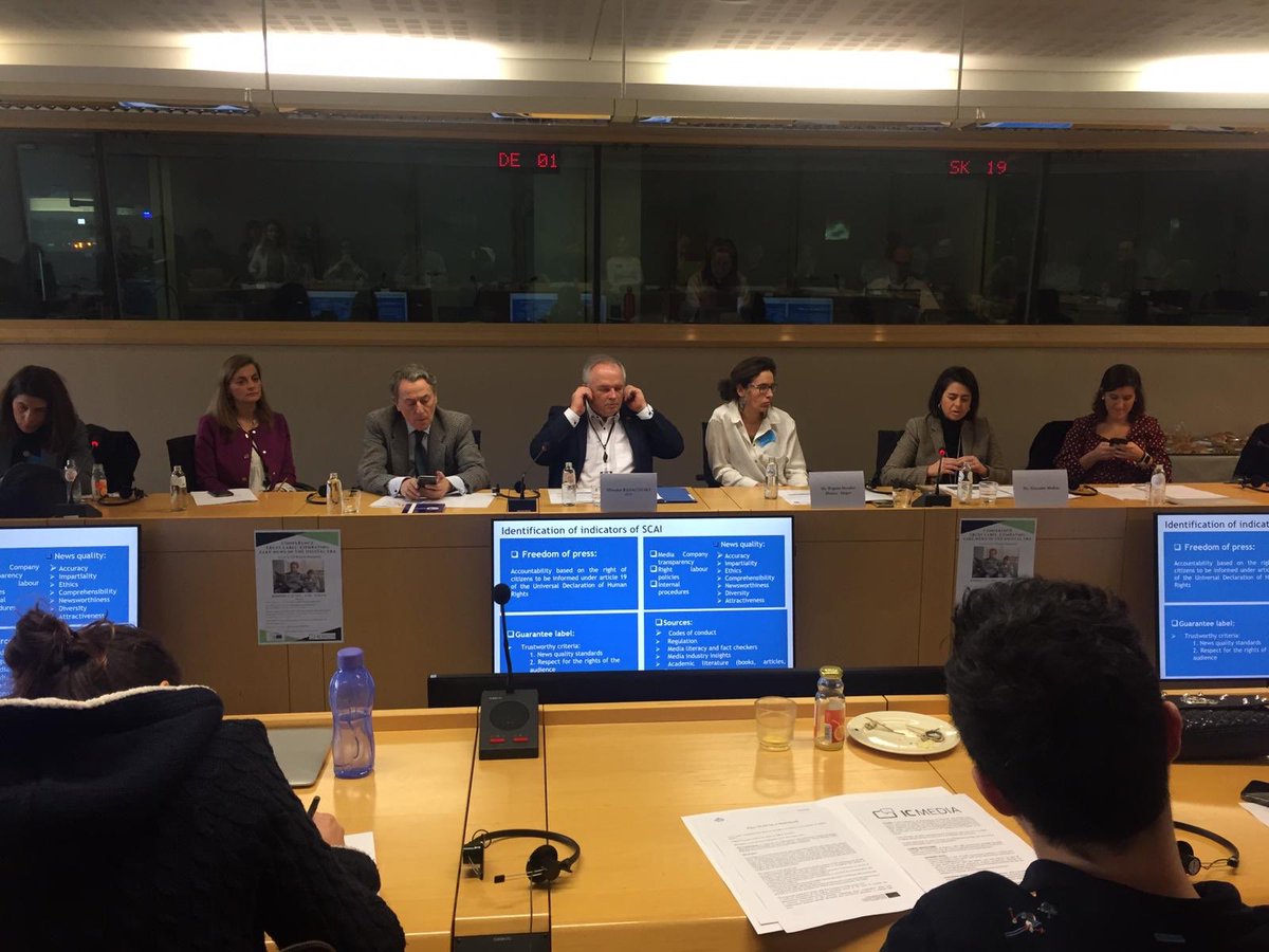 icmedia_es's tweet image. Nuestra jornada europea ha tenido dos objetivos principales: presentar el proyecto cofinanciado por Erasmus + SCAI y avanzar hacia la creación de una etiqueta de confianza europea para el Contenido audiovisual multimedia @Europarl_ES @EUErasmusPlus
