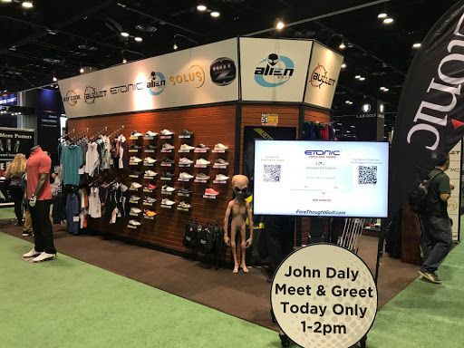 etonicgolf's tweet photo. Etonic here at the PGA Merchandise Show! Come over and join us at Booth #1001! 🎉We have a special meet &amp; greet with @pga_johndaly at 1-2pm TODAY ONLY so what are you waiting for! https://t.co/uJGTK72xKV