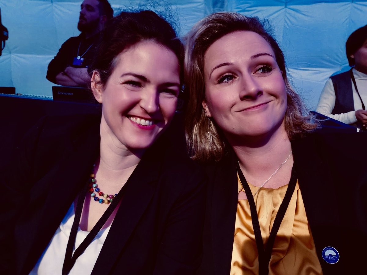 DorotheaBaur's tweet photo. What‘s the best guarantee for making the attendance of any meeting worthwhile? @MarisaTPP‘s presence! Attending a session on #SDGs and #AI in Davos. At the margins of #WEF20 https://t.co/BaDCiO7YMK