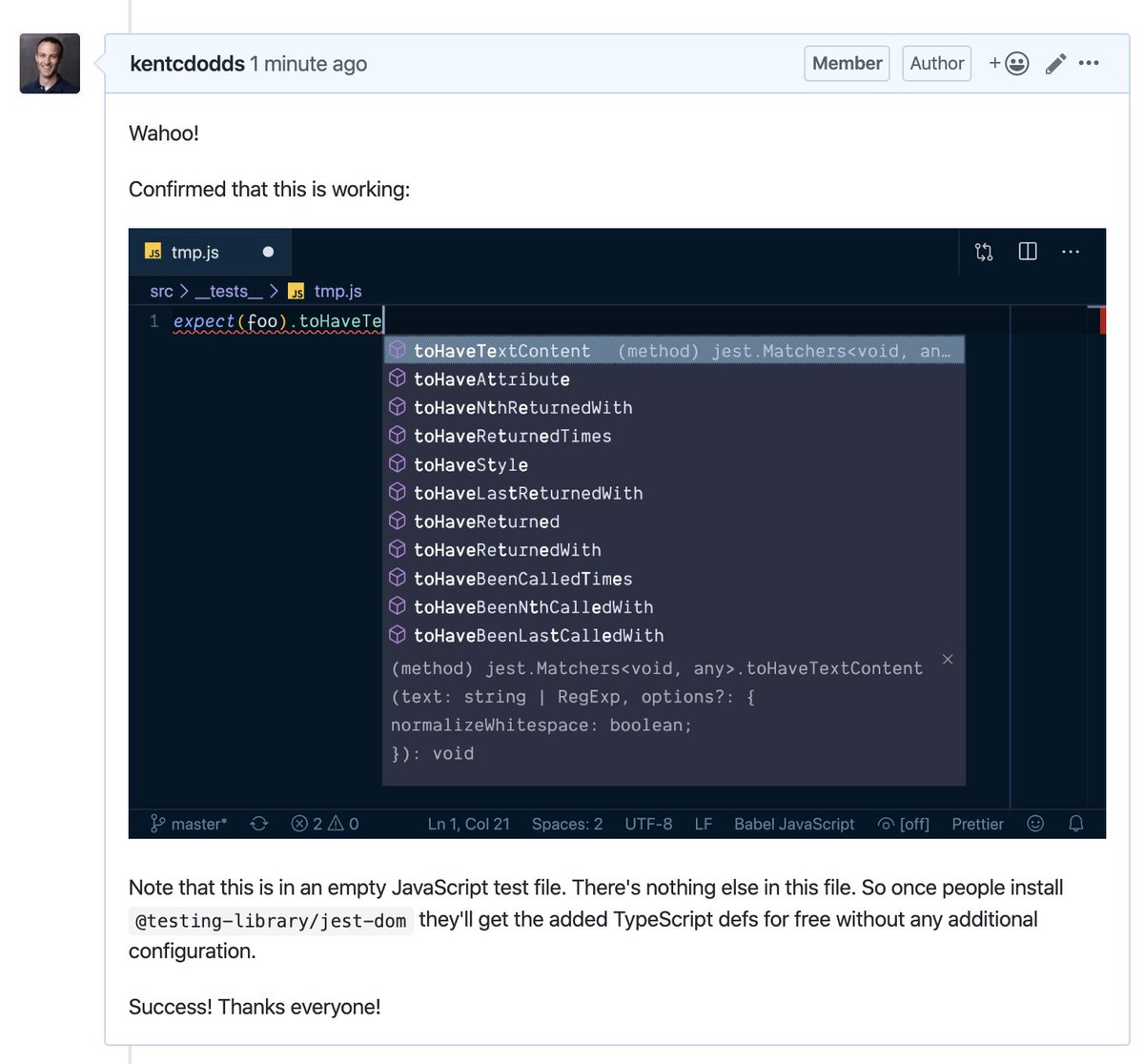 screenshot of the linked issue