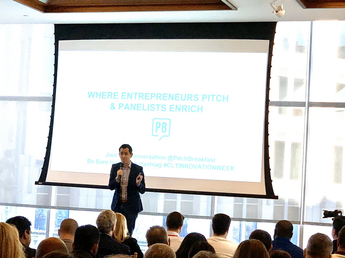 PitchBreakfast's tweet photo. .@jcgarzon introduces the Special #seedthesouth Edition of PitchBreakfast to a packed room. #cltinnovation https://t.co/reinbZt0eP