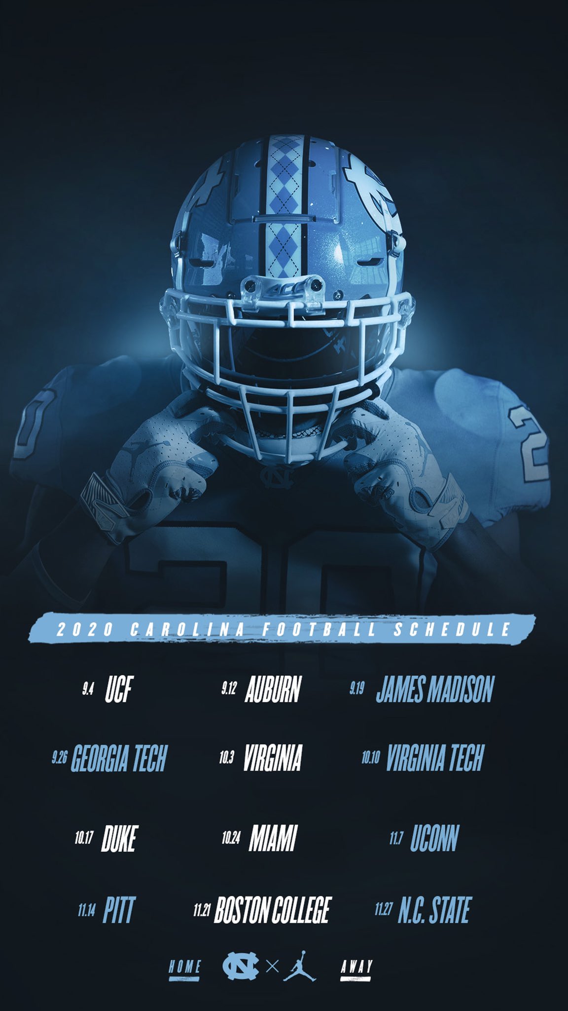 Unc football on sale schedule 2020