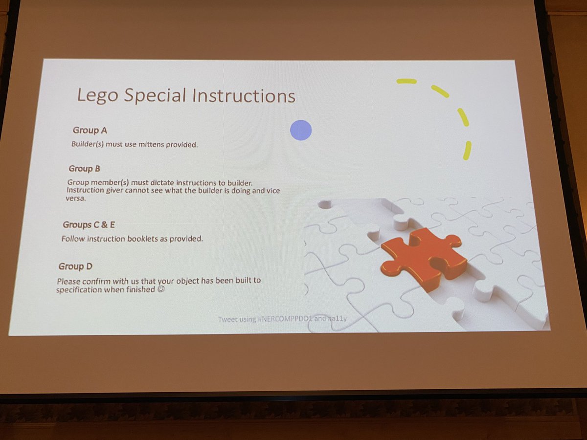 pixmaven's tweet photo. lego empathy building exercises for our #a11y workshop at #NERCOMPPD01 with @leaton01  @ajengel8 and @Jennmstevens https://t.co/yTzDVBLRLo