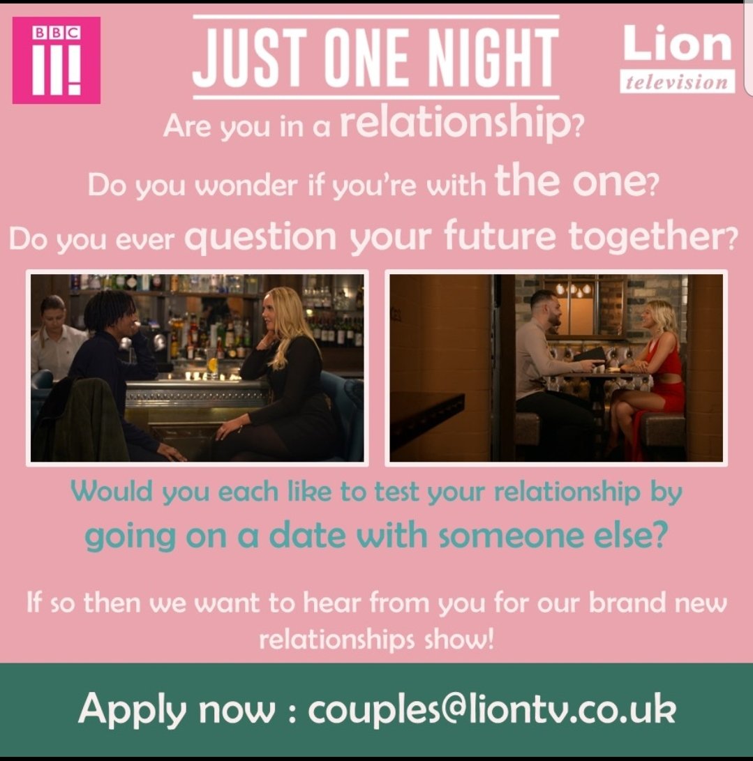 Lion Television are looking for couples for Brand new BBC Three show. Couples@liontv.co.uk
