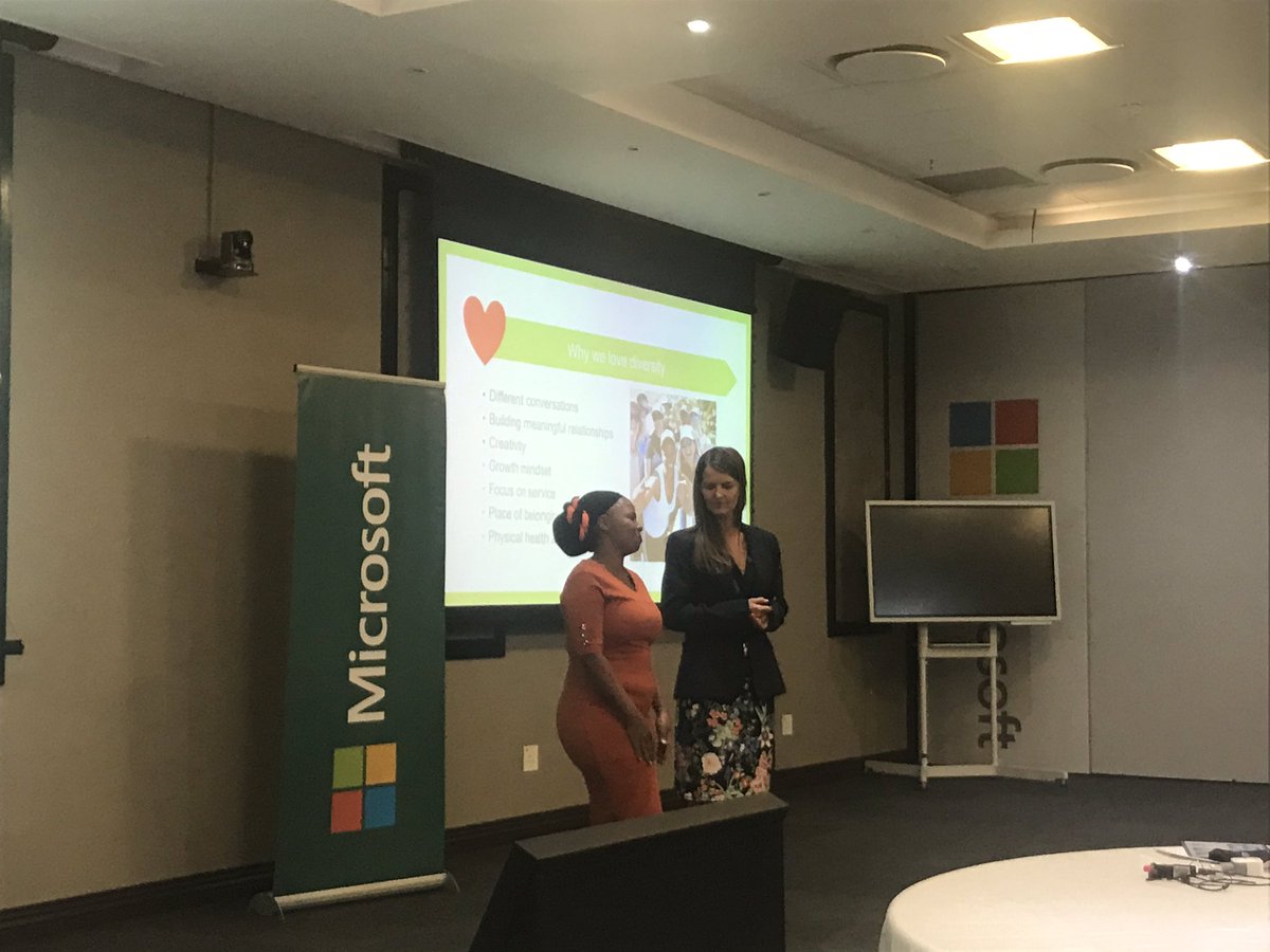 MintGroupZA's tweet photo. Natasha and Mavis touching on the 17 UN Earth Goals @TheWITNetwork @MicrosoftSA @LGITSmart #witnetwork #disruptwit https://t.co/XNCBqjH4vd