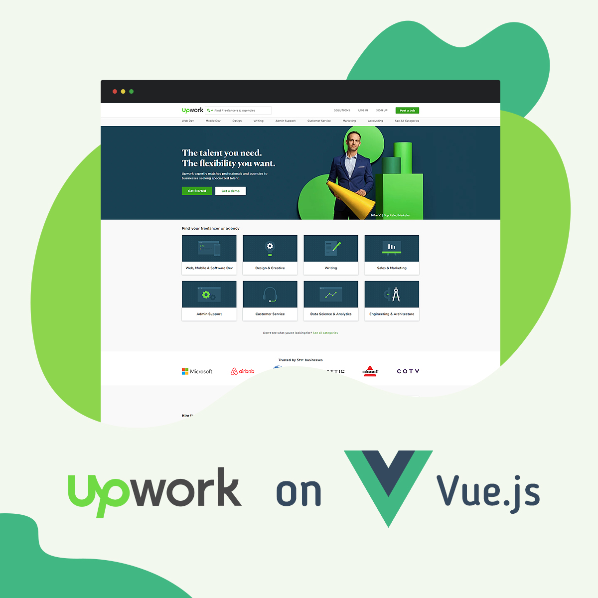 VueFront_js's tweet image. Vuejs is growing in popularity with many amazing brands. Take a look at this Upwork  website.⠀
⠀
If you have a #Wordpress website or any other #CMS website and want to adopt the same technology - use VueFront.⠀
⠀
➡ vuefront.com⠀

#vuefront #vue #vuejs #SPA