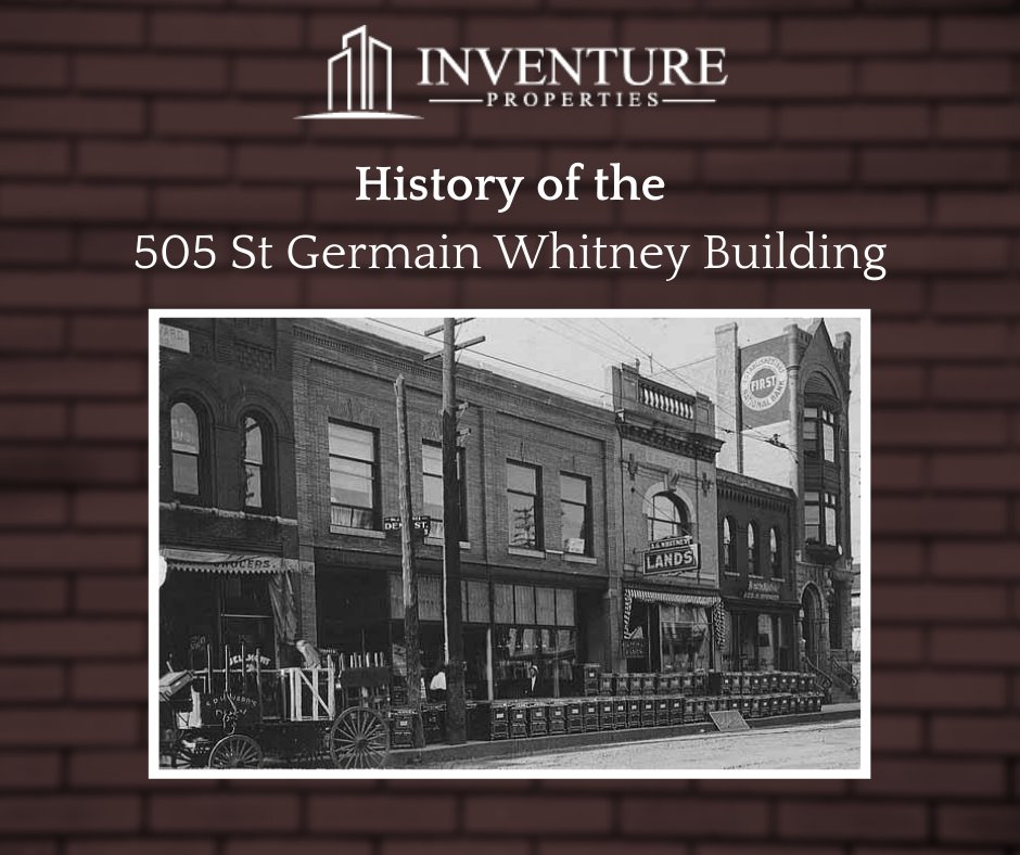 InventureLLC's tweet photo. On October 15th of 1900, A.G. Whitney purchased the Old First National bank property and planned to remodel the building - converting the first floor into offices and renting out the second floor. 

Learn more: https://t.co/rEDBNUxYUN https://t.co/hMNlOytLWU