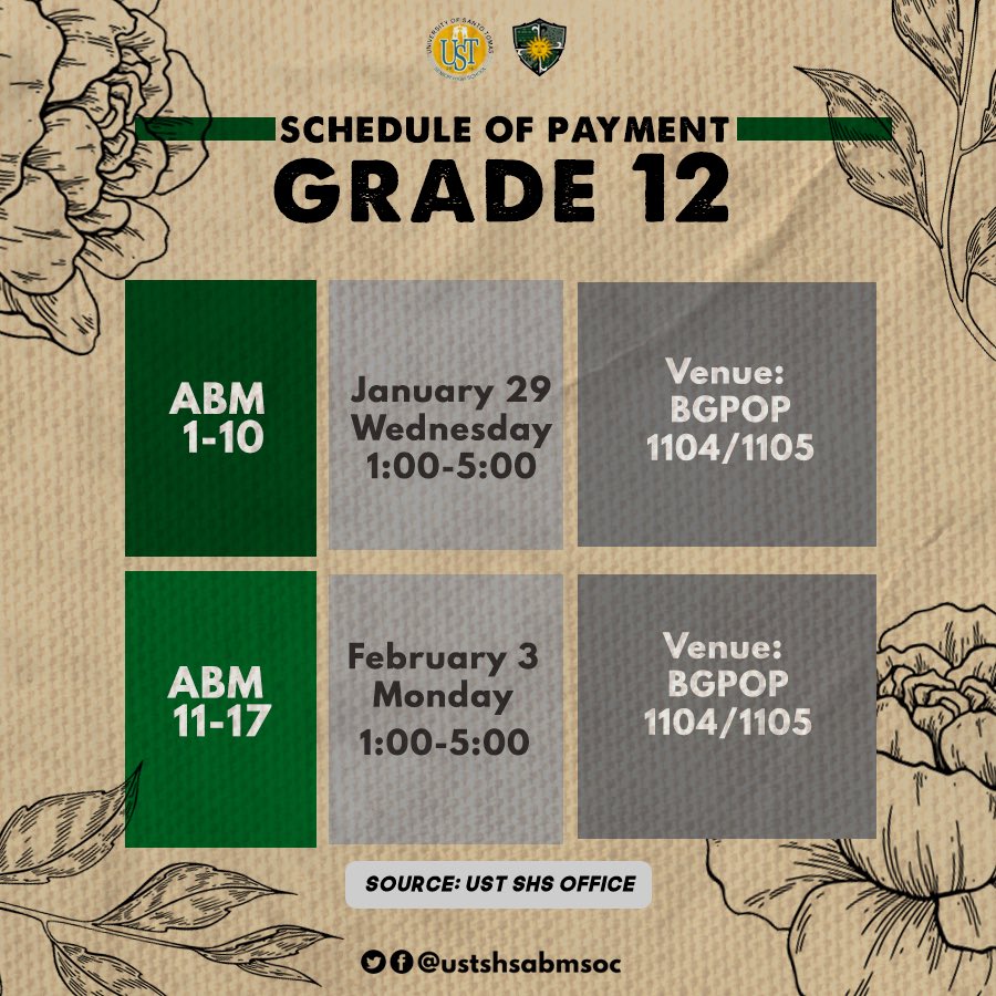 ustshsbesoc's tweet photo. Heads up, ABM Cuties! 

Here are the prices of Grade 11 and 12 books! 💚 

https://t.co/Z6gI2cW5di

Pubmat by: Alex Gan
1/2 https://t.co/AQBGPlnXdG