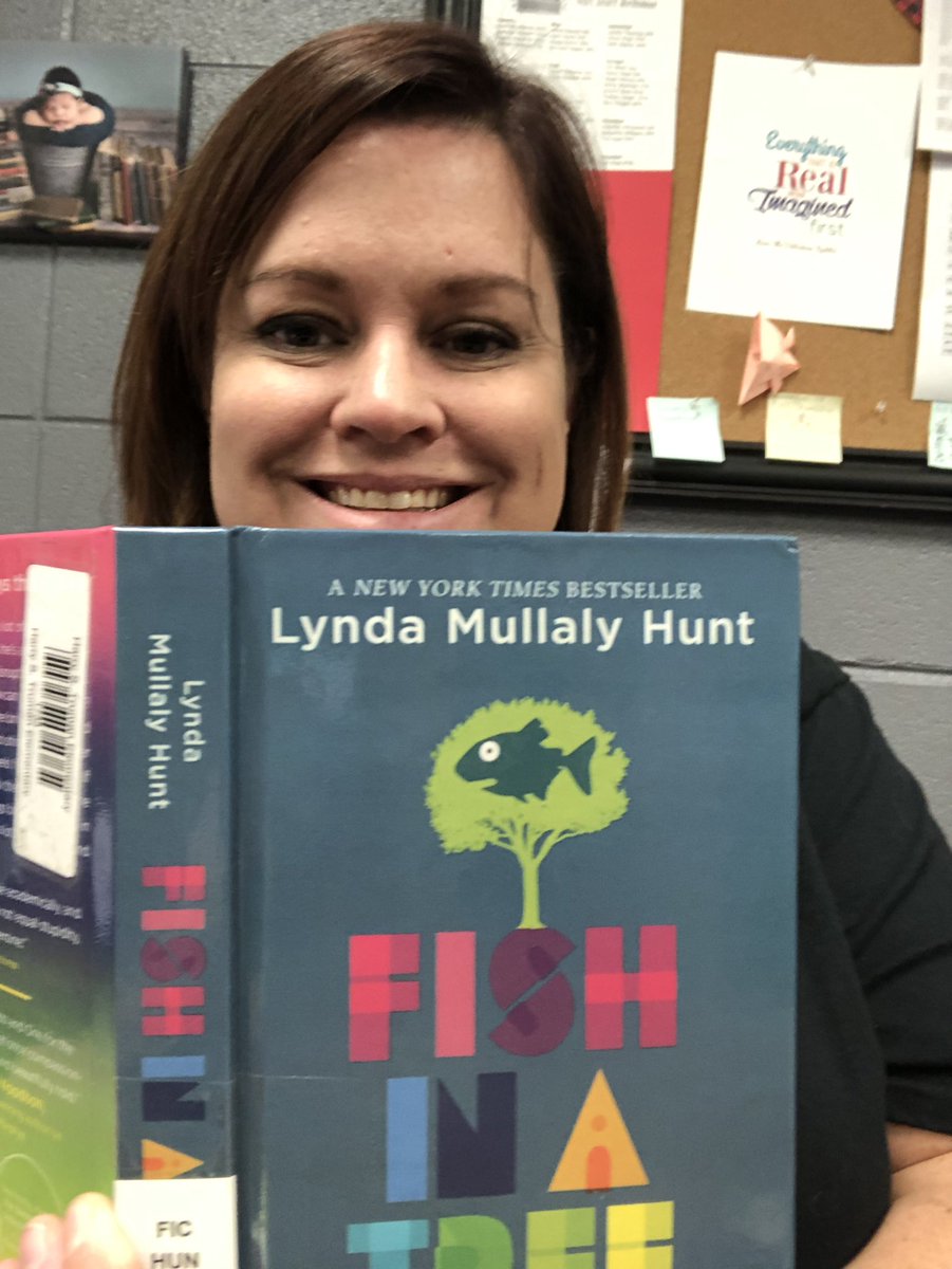AndreaBeecham's tweet photo. Reading Fish in a Tree for our BINGO challenge! This is one of the best books I have ever read! #fishinatree #lyndaMullalyHunt #wcedchat #HstElem https://t.co/MIZdGh0eqY
