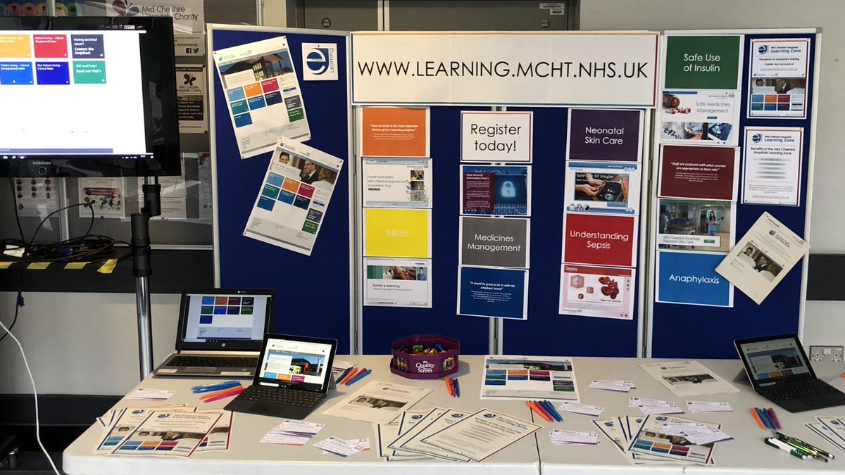 MCHFT_eLearning's tweet photo. A very successful afternoon at Leighton Hospital today showcasing the new MCHFT Learning Zone! Massive thanks to @missnellyash and the Education Team for supporting the migration. We will be back at the cross roads next Wednesday. #teameducation #teamwork #mchftelearning https://t.co/ZLD3t0CYNe