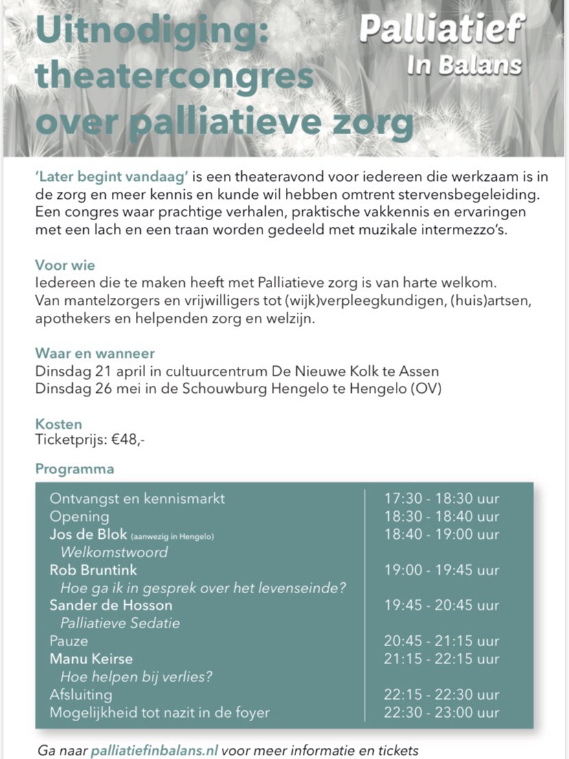 Kom jij ook? 
<a href="/shossontwits/">Sander de Hosson</a> <a href="/RobBruntink/">Rob Bruntink</a> #manukeirse @SchouwbHengelo @DeNieuweKolk <a href="/IKNL/">IKNL</a> @CarolineIKNL <a href="/tommieniessen/">Tommie Niessen</a> <a href="/josdeblok/">Jos de Blok</a>