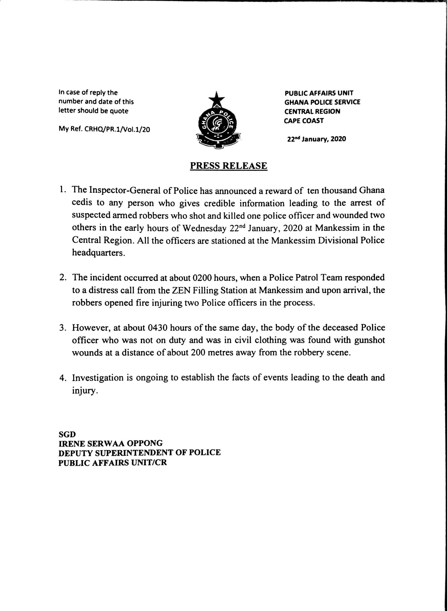 Ghana Police Service on Twitter: "News Release "