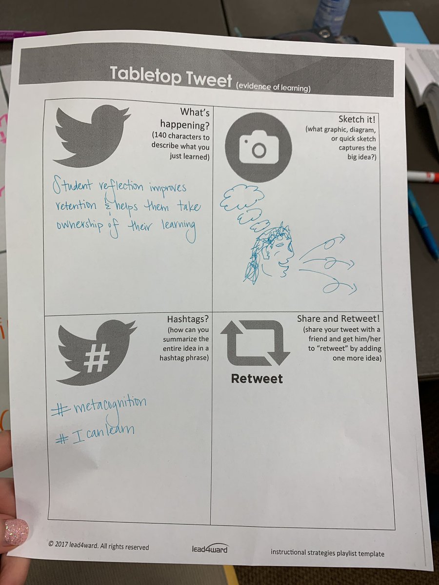 Student reflection improves retention and helps them take ownership of their learning #metacognition #ICanLearn