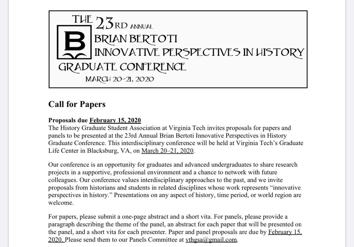 VTBertoti's tweet photo. We’re extending our deadline for proposals to February 15. Please consider submitting to #Bertoti20! https://t.co/yZwtmNyxxG