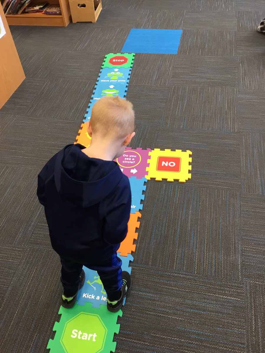 MissMott_5th's tweet photo. We can follow code hopscotch! #coding #librarymedia https://t.co/nIKINUmXuU
