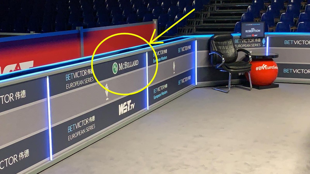 Wir sind auch bei den European Masters in Österreich schon vertreten, mit einem schönen Banner. Macht sich bestimmt gut im TV!🤓
mcbillard.de/?refID=101
<a href="/Eurosport_DE/">Eurosport DE</a>  <a href="/pericueofficial/">Weilu Billiards</a> <a href="/Snookerstars/">Snookerstars</a> <a href="/WeAreWST/">WST</a>