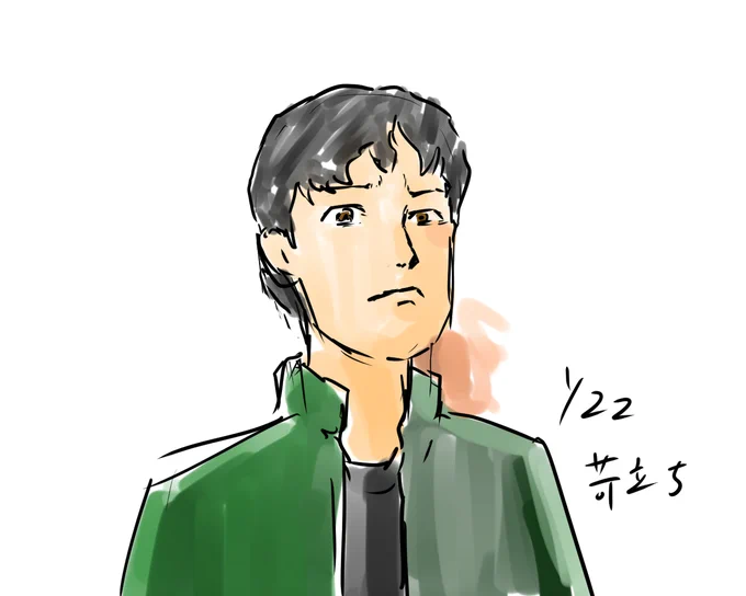 [22/366]今日はワタベさんから聞いた、「外圧的」な描き方を念頭に置いて試してみた。大まかな形を取るのはスムーズにできたと思う。#日刊ラッキーズ#プルチック5分チャレンジ 