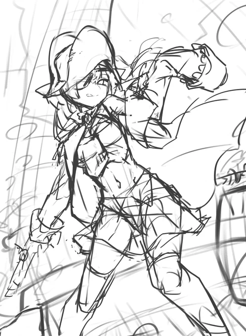 #皆さんラフと完成絵を見せてください 