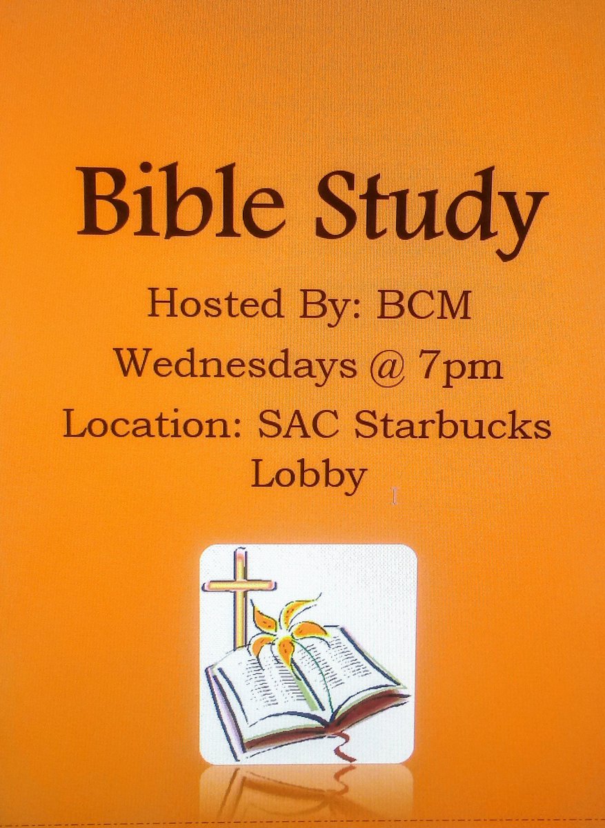 USCA_BCM's tweet photo. Hey everyone! Bible Study is back!! It will be tonight at 7pm at the SAC Starbucks Lobby! If you are available, head on over and check it out! 😊 https://t.co/ovZk0iDcoF
