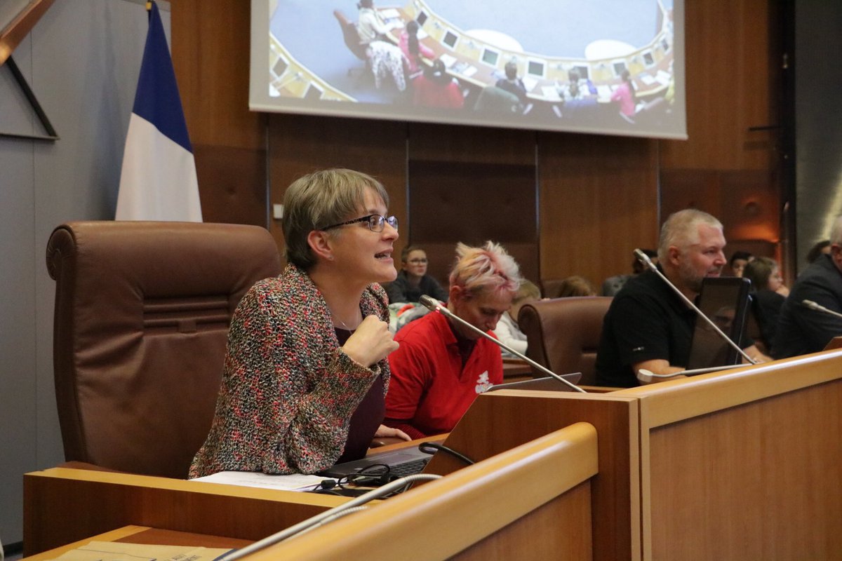 USEP62's tweet photo. #AGE2020 #CongresDesEnfants Cet après-midi les enfants découvrent l’hémicycle de notre département @pasdecalais62 ! Tout ébahis, ils y sont accueillis par Mme Drain, Vice présidente du Conseil départemental du @pasdecalais62. Un ÉNORME #MERCI de la part de nos petits usépiens ! https://t.co/kgH9wVW36H