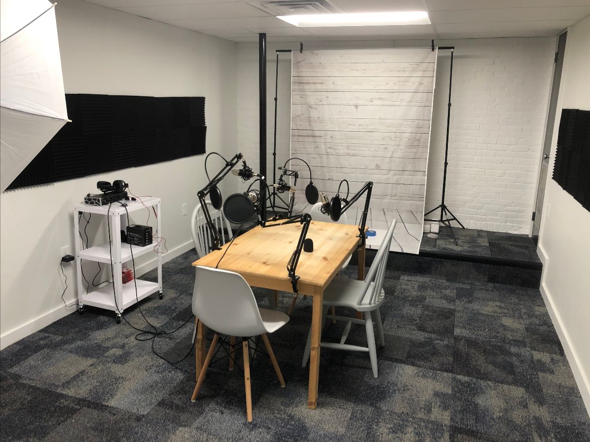 Woohoo! CoHo NH in Milford has a fully functional soundproof podcasting room w/mics, headphones, &amp; mixer cohonh.com #cohonh #podcast #localbiz #MilfordNH