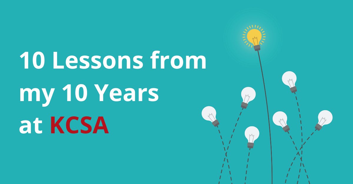 kcsastrategic's tweet photo. After 10 years at KCSA, Managing Director Danielle DeVoren shares the top 10 lessons she’s learned along the way in this blog post: https://t.co/1gCDndbvQl #KCSAKnowledge https://t.co/SC5kXsvqar
