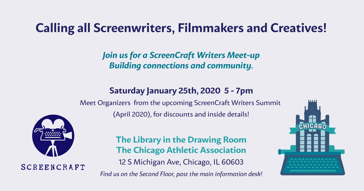 Flowfeelfilms's tweet image. This Saturday. Great opportunity for Chicago writers and creators! Learn more about @screencrafting and the #ScreencraftSummit