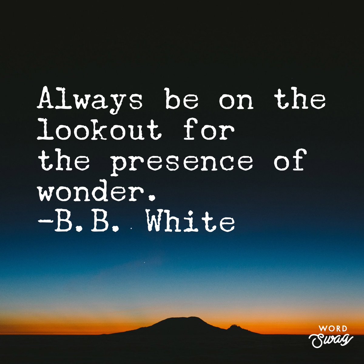 scvahs's tweet photo. Quote of the Day: “Always be on the lookout for the presence of wonder.” -B.B. White #CalPrep #quoteoftheday #quote https://t.co/tYeGwws0RZ