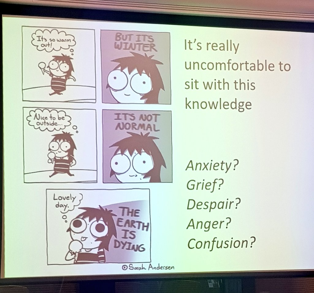 Heard from @aewalker1 on how emotions of grief, anxiety, fear and despair in response to #climatecrisis are NORMAL responses and we need a space to create active listening about these emotions. Climate change IS a psychological crisis too
#dcpconf #dcpconf2020 #climatechange