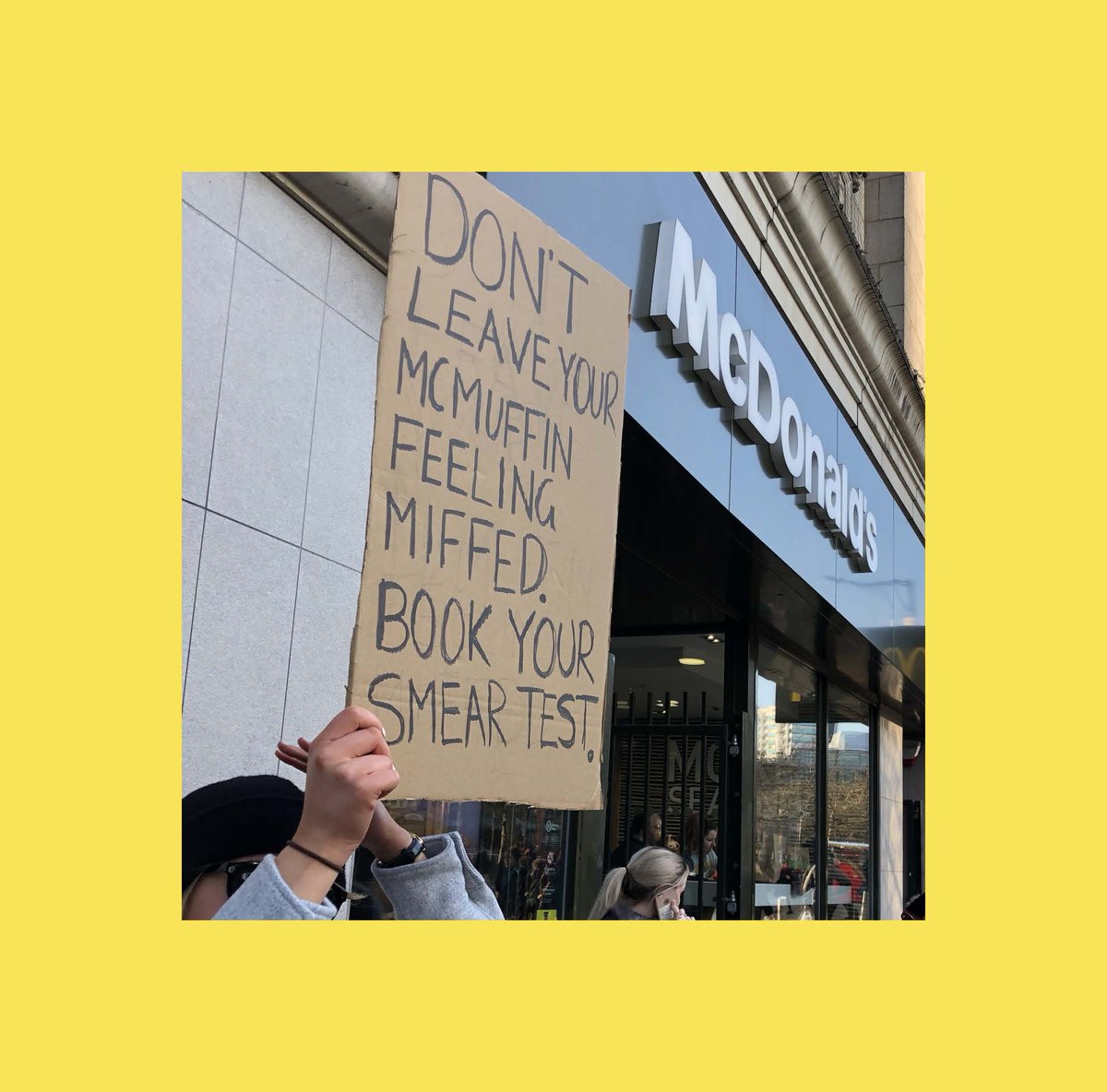 Dontbeataround1's tweet photo. @thehighlowshow @dollyalderton @PINsykes from one fierce female duo to another - can you show our campaign a bit of love, as we take to the streets of Manchester and tackle fanny fears around the smear test this #CervicalCancerPreventionWeek 🙌🙌

https://t.co/Q04oGp2kj4 https://t.co/Io1MQPmqrL