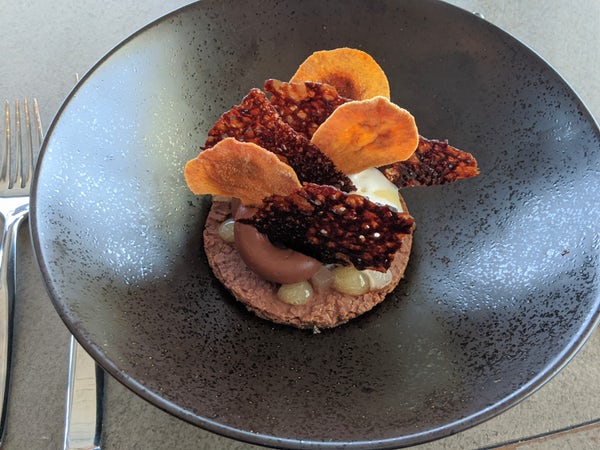 stclairinn's tweet photo. Chocolate Pear, the newest dessert to our dinner menu at 1926 Restaurant. This dish features pears that are poached and crisped in sugar, atop a multi-textured chocolate and cardamon ice cream pairing. Every stay has a story, make yours today at 1926 Restaurant. https://t.co/rQAhd3MecG