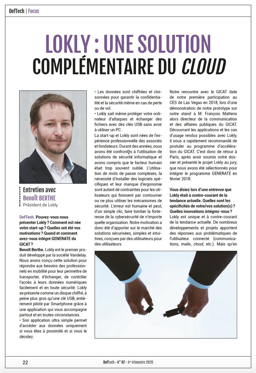 #Teasing : <a href="/LoklyTeam/">Lokly</a> répond aux questions de #DefTech <a href="/DSI_Magazine/">Défense & Sécurité Internationale</a> ➡️ Une solution complémentaire au Cloud