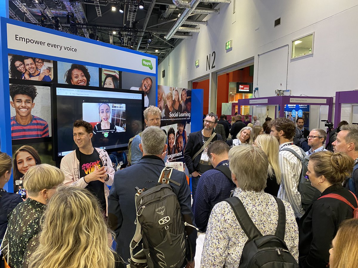 MicrosoftFlip's tweet photo. Team @Flipgrid is having a blast with the @MicrosoftEDU at #Bett2020 🥳
Swing by the booth NF40 to see all the magic on how we can all #EmpowerEveryVoice 💚 https://t.co/yAcwbrvGi3