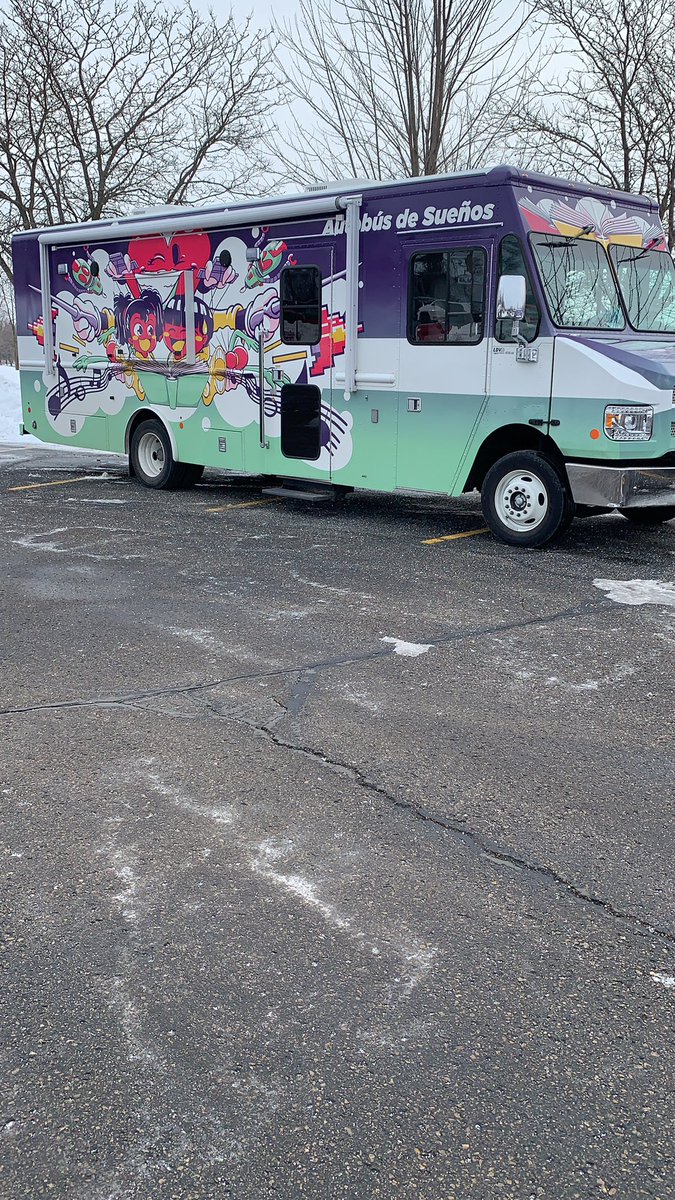 LibraryDane's tweet photo. At La Movida for a radio show about the Dream Bus! https://t.co/hJTtJdMSzp
