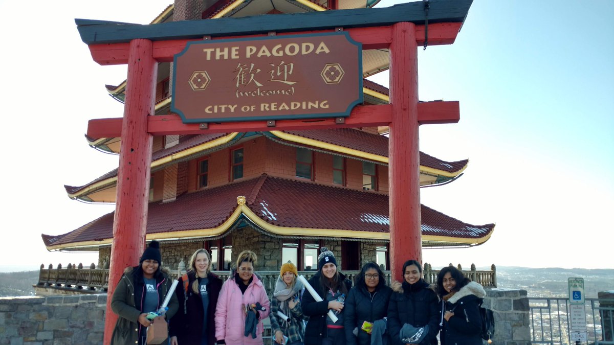 MLK Day of Service - at the Pagoda #ReadingPagoda. Thank you to the students from Alvernia University for their annual participation in keeping our treasured landmark clean.