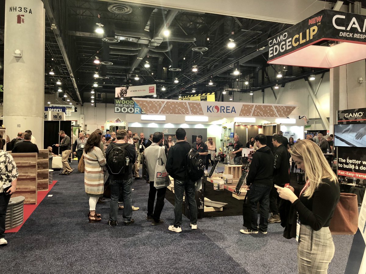 camofasteners's tweet photo. We’re looking forward to Day 2 of the @IntlBldrsShow!  Stop by Booth N963 to try out our products, pick up a sample kit of clips, and enter to win a DRIVE tool!  And don’t forget to join us for cocktail hour from 2:30-4:30 today! 

#camofasteners #camodrive #deckresponsibly #ibs https://t.co/8MW7PYS12S
