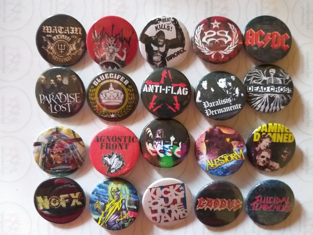 Alguns disenys del nostre catàleg musical... #watain #acdc #stonesour #paradiselost #ironmaiden #nofx #antiflag #agnosticfront #kiss #damned #deadcross #exodus