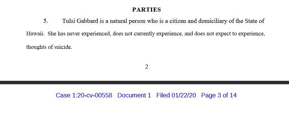 The strangest part of the Tulsi v Hillary filing by far