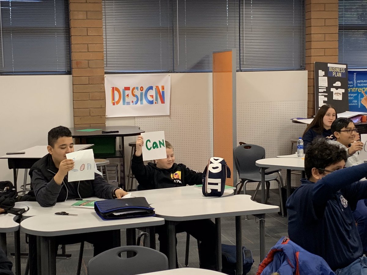 Desert Mirage  @PESD92 is very proud to have <a href="/1JeremyAnderson/">Jeremy Anderson</a> sponsor and support our 7th Grade STEAM Academy. Students wrote “Can’t” on paper and ripped the “t” off turning their message into “Can.”